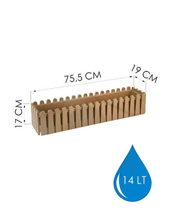 Omnipazar SO-İB03 Askılı Balkon Saksı Takım 14 lt Gold 6 Adet