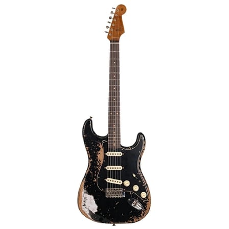 Fender Custom Shop Limited Edition Dual-Mag II Stratocaster Super Heavy Relic Aged Black Elektro Gitar