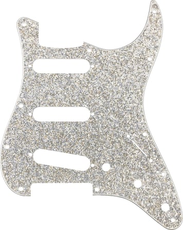 Fender Hybrid Glass Glitter Stratocaster Silver Sparkle Pickguard