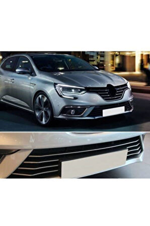 Renault Megane 4 Sedan Krom Ön Tampon Çıtası 2016-2021 7 Prç