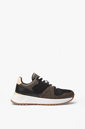 Kadın Jaime Trainer Monogram Desenli Sneakers - Kahverengi/Siyah | 38,5