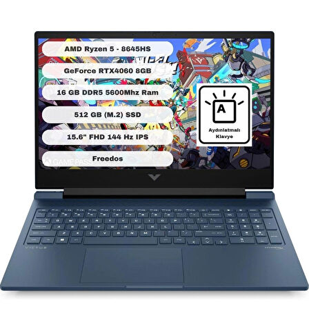 HP Victus Gaming 15 Amd Ryzen 5 8645HS 16GB 512GB SSD RTX4060 Freedos 15.6" Fhd A05NHEA
