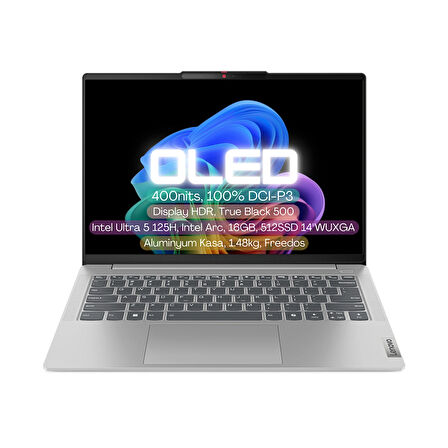 Lenovo Ideapad Slim 5 OLED Intel Core Ultra 5 125H 16GB 512GB SSD Intel ARC 14”WUXGA Freedos 83DA0078TR Taşınabilir Bilgisayar