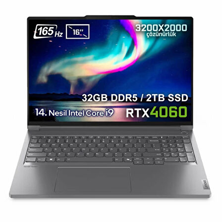 Lenovo Thinkbook 16PG5 IRX Intel Core i9-14900HX 32GB DDR5 2TB SSD RTX4060 8GB 16 inç 3.2K 165Hz FreeDos Laptop (21N50024TRv1)