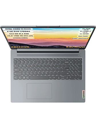 Lenovo Ideapad Slim 3 Intel Core i3 N305 8GB 512GB SSD Freedos 15.6" FHD 82XB00B4TX