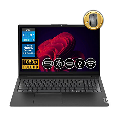 Lenovo V15 G4 IRU i5-13420H 8GB 1TB SSD FreeDos 15.6" Notebook 83A100NSTX ATL25 + Mouse Hediye