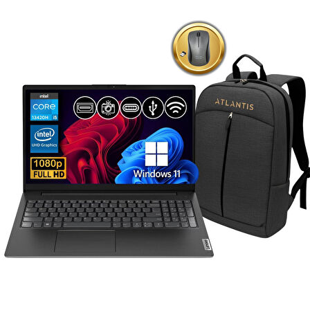 Lenovo V15 G4 IRU i5-13420H 40GB 2TB SSD W11Pro 15.6" Notebook 83A100NSTX ATL95 + Çanta & Mouse