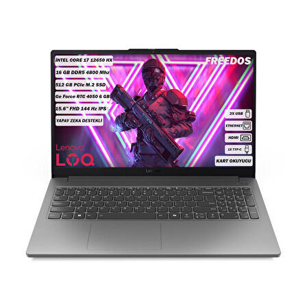 Lenovo LOQ 83LK002VTR i7-12650HX 16GB 512SSD RTX4050 15.6" FHD FreeDOS Dizüstü Bilgisayar