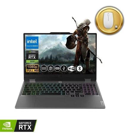 Lenovo LOQ Gaming Notebook i5-12600HX 48GB RAM 1TB SSD RTX3050 6GB 15.6" FHD 144Hz IPS FreeDOS 83GS00P8TR ATL58 +Mouse