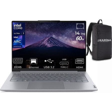 Lenovo Thinkbook 14 G8 Ial Ultra 7 255H 21SJ007BTX-K24 64GB 4tb Arc 140T Freedos 14" 60 Hz Wuxga Notebook & Karina Çanta