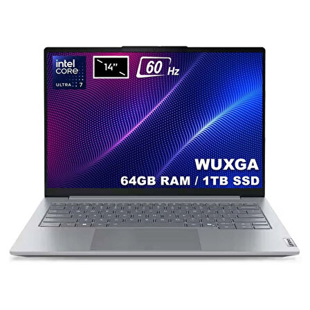 Lenovo ThinkBook 14 G8 IAL Intel Core Ultra 7-255H 64GB DDR5 1TB SSD 14 inç WUXGA 60Hz IPS FreeDos Laptop (21SJ007BTXv4)