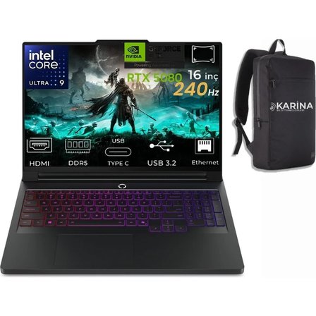 Lenovo Legion Pro 7 Intel Core Ultra 9 275HX 83F5004STR-21 96GB 1tb RTX5080 16GB W11PRO 16" 240Hz Wqxga Taşınabilir Bilgisayar