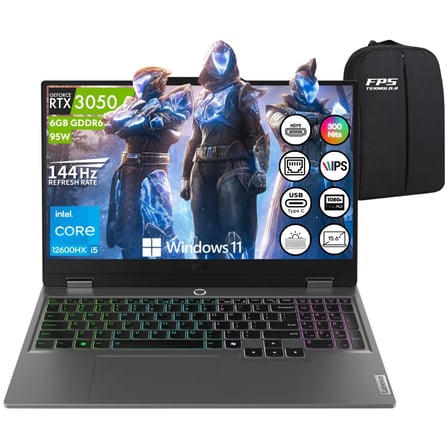 Loq 15IAX9 I5-12600HX RTX3050 95W 64GB Ram 2tb SSD 15.6" Fhd IPS 144Hz W11 83GS00PDTR Taşınabilir Bilgisayar
