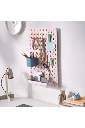 Skadis Çift Taraflı Çok Amaçlı Pano, Bej ve Pembe, 36x56 cm