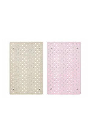 Skadis Çift Taraflı Çok Amaçlı Pano, Bej ve Pembe, 36x56 cm