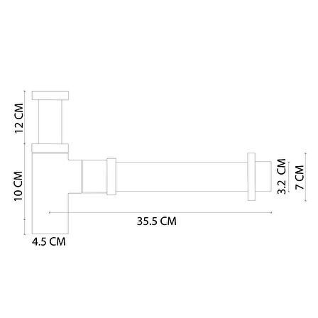 DP-101 Sifon Alt Takımı Krom DP-101