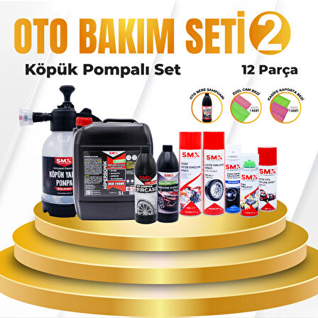 Oto Bakım Seti 2 KÖPÜK Yapıcı Basınçlı Pompa Hediye  (11 Parça)