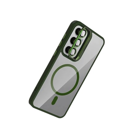 Joko  Galaxy S24 Fe Remim Lensli Magsafe Standlı Kapak - Koyu Yeşil