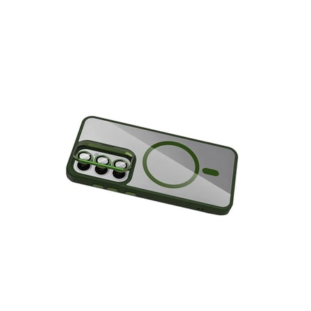 Joko  Galaxy S24 Fe Remim Lensli Magsafe Standlı Kapak - Koyu Yeşil