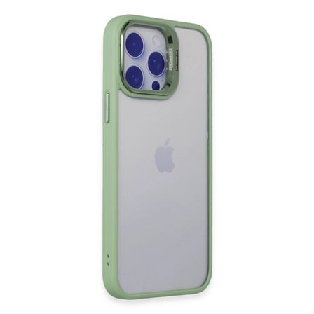 Joko  İphone 14 Pro Max Kılıf  Lens Standlı Kapak - Yeşil