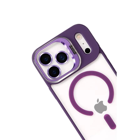 Joko  İphone 17 Pro Remim Lensli Magsafe Standlı Kapak - Derin Mor