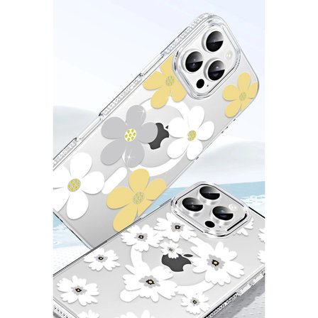 Joko  İphone 15 Pro Max Floral Magsafe Kapak - Sarı