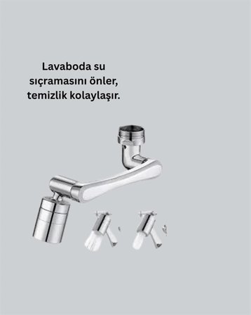 Esnek 1080° Musluk Başlığı 3 Eklemli Hareketli Su Modlu Lavabo Aparatı (74)