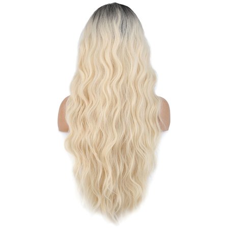 Colezium Uzun Su Dalgası Fiber Peruk Kahve Platin Ombre 70-75 cm