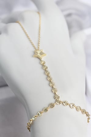 Gold Renk Pirinç Lazerli Yıldız Model Zirkon Taşlı Şahmeran