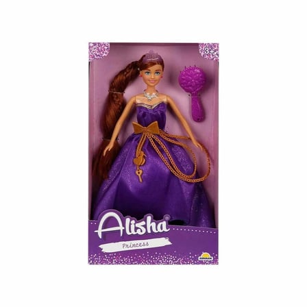 0835 SUN-RST-SIS-MNK Alisha Prenses Uzun lı Aksesuarlı Bebek Set 29 cm 3renk -Sunman