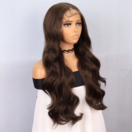 Koyu Kumral Fiber Sen Front Lace Tül Peruk
