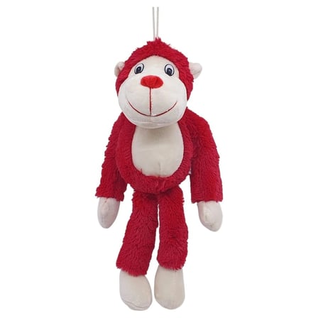 Peluş Maymun 40 cm - Yumuşak Peluş - G5501 - Kırmızı - 1 ADET