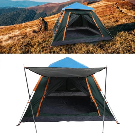 Tam Otomatik Su Ve Rüzgar Geçirmez Göelikli Tenteli 6 Kişilik Kamp Çadırı 240*240*155cm