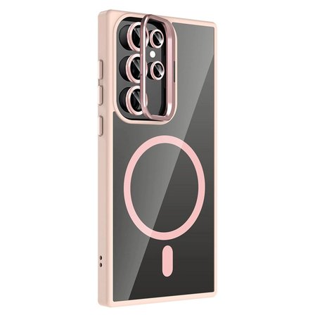 Joko  Galaxy S23 Ultra Remim Lensli Magsafe Standlı Kapak - Pembe
