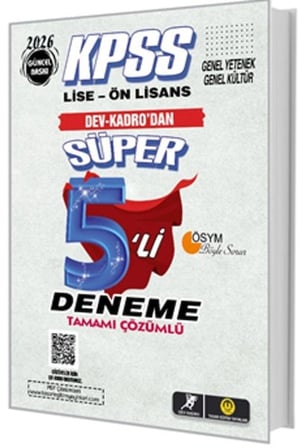Tasarı KPSS Lise-Önlisans Süper 5li Deneme