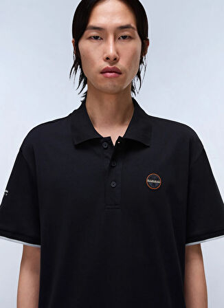 Napapijri NP0A4IDA0411-E-BADGE SUM Siyah Relaxed Erkek T-Shirt