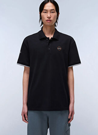 Napapijri NP0A4IDA0411-E-BADGE SUM Siyah Relaxed Erkek T-Shirt