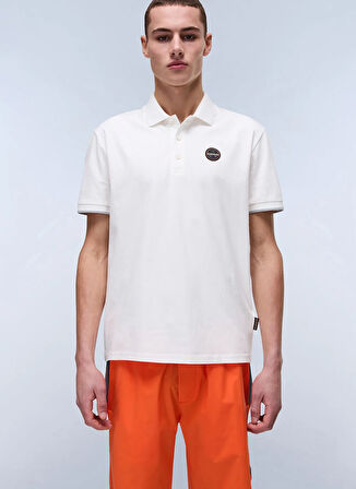 Napapijri NP0A4IDA2061-E-BADGE SUM Beyaz Relaxed Erkek T-Shirt