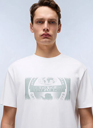 Napapijri NP0A4IEA2061-S-VANNI PRT SS Beyaz Relaxed Erkek T-Shirt