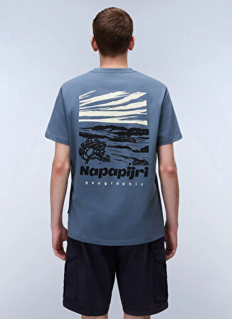 Napapijri NP0A4ILXG1Y1-S-VIGNONI BACK SS Gri Relaxed Erkek T-Shirt