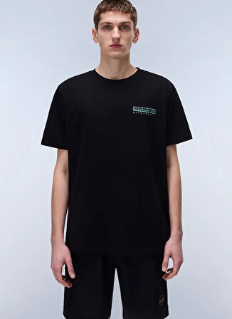 Napapijri NP0A4ILX9411-S-VIGNONI BACK SS Siyah Relaxed Erkek T-Shirt
