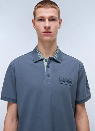 Napapijri NP0A4IN9G1Y1-E-AMUNDSEN 1 Gri Relaxed Erkek T-Shirt