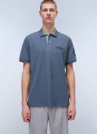 Napapijri NP0A4IN9G1Y1-E-AMUNDSEN 1 Gri Relaxed Erkek T-Shirt