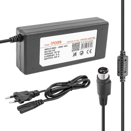 24 Volt 3 Amper 3 Pinli Termal Yazıcı Printer Adaptörü (24V-3A-72W)