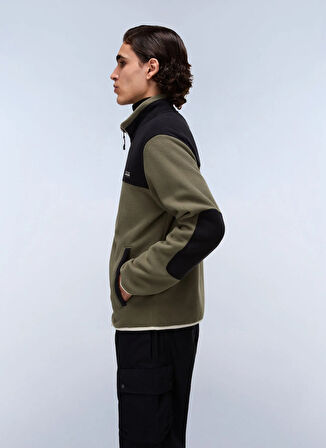 Napapijri NP0A88V1G0A1-T-DERGANA FZ Yeşil Fermuarlı Yaka Standart Düz Erkek Sweatshırt