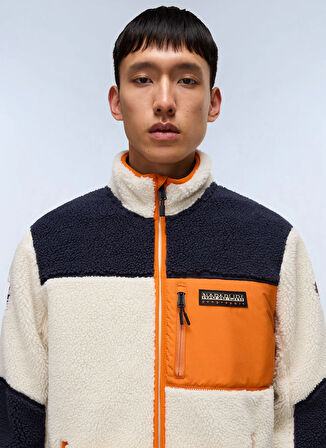 Napapijri NP0A4GNTMM91-YUPIK FZ 3 Çok Renkli Fermuarlı Yaka Standart Blok Desenli Erkek Sweatshırt