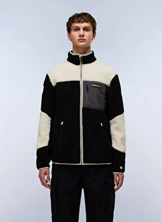 Napapijri NP0A4GNTMCB1-YUPIK FZ 3 Çok Renkli Fermuarlı Yaka Standart Blok Desenli Erkek Sweatshırt