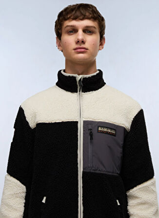 Napapijri NP0A4GNTMCB1-YUPIK FZ 3 Çok Renkli Fermuarlı Yaka Standart Blok Desenli Erkek Sweatshırt