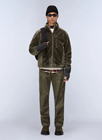 Napapijri NP0A88SYG0A1-T-DELBIOS Yeşil Fermuarlı Yaka Standart Düz Erkek Sweatshırt