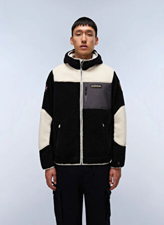 Napapijri NP0A4GNSMCB1-YUPIK FZH 3 Çok Renkli Fermuarlı Yaka Standart Blok Desenli Erkek Sweatshırt